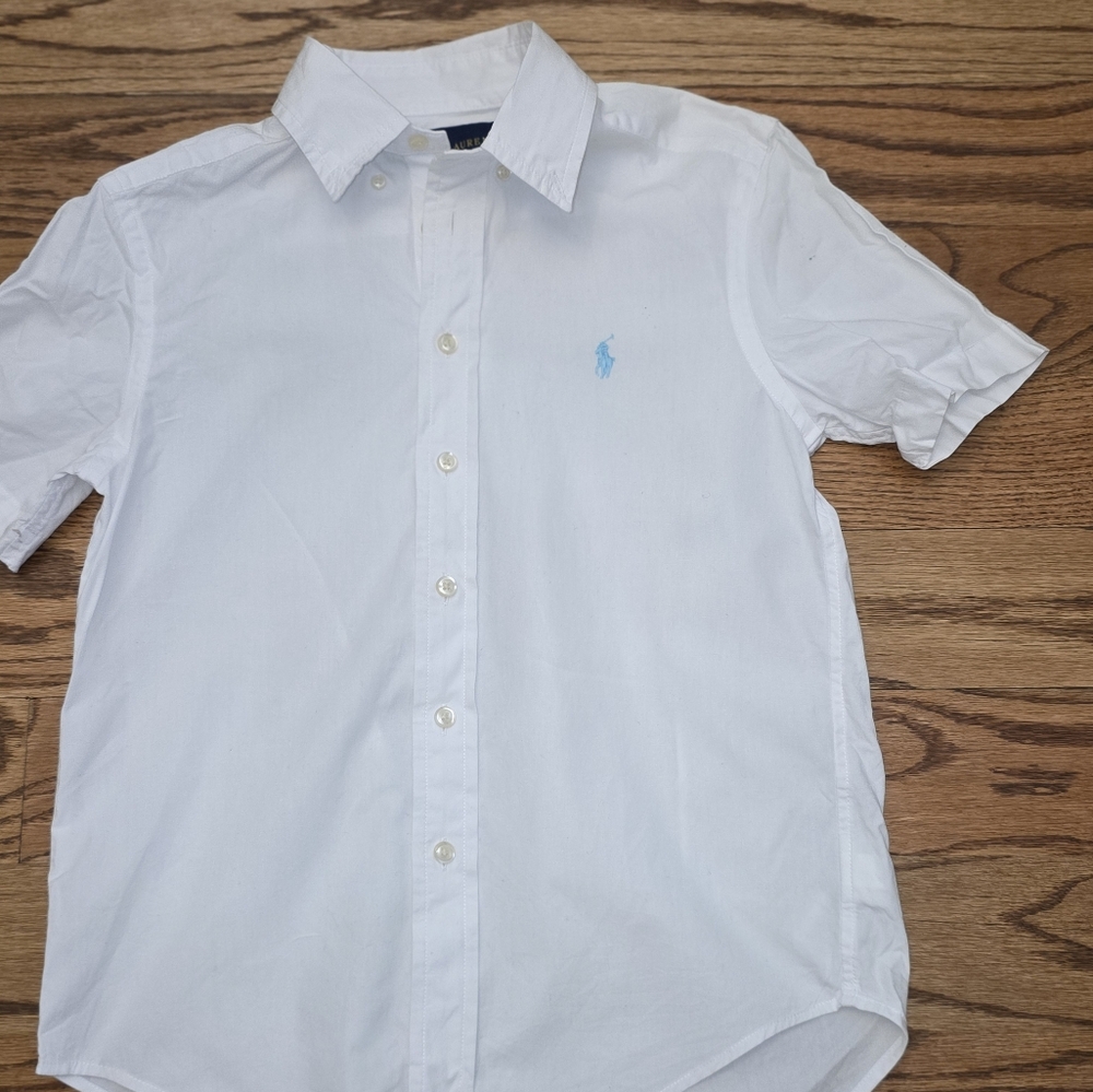 Ralph Lauren White Casual Button Down Shirt Boys SIZE 8